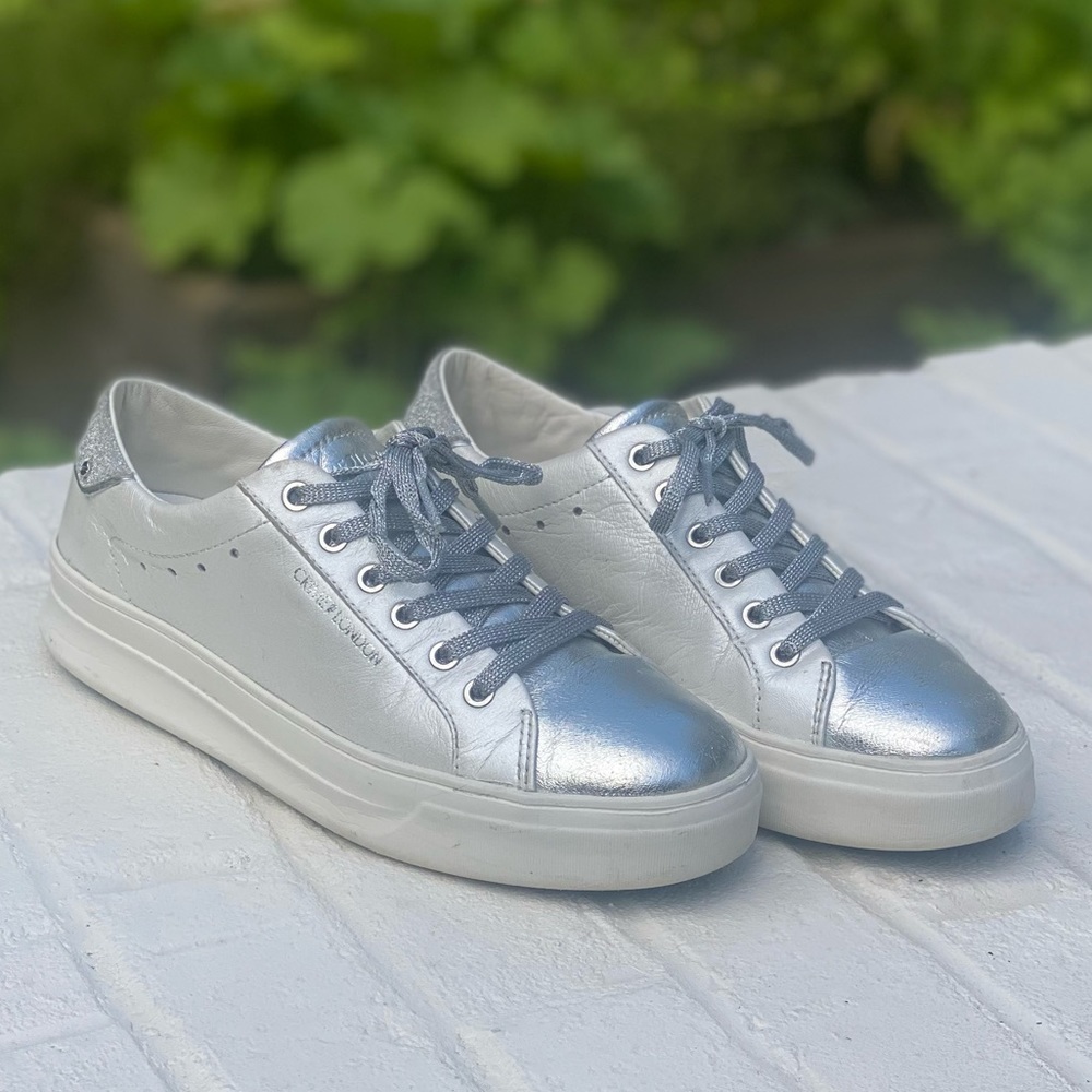 Crime London Silver Glitter Sneaker